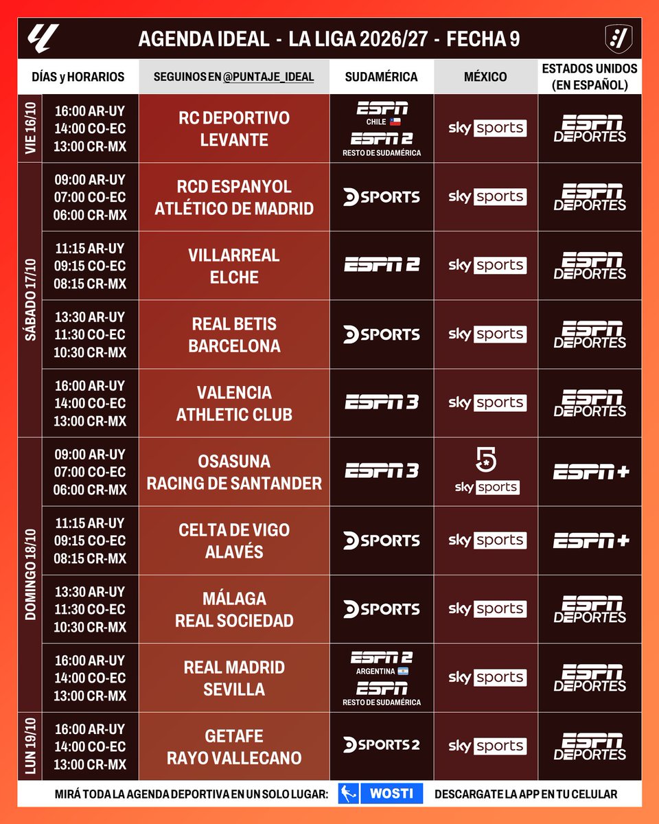 Agenda Deportiva La Liga